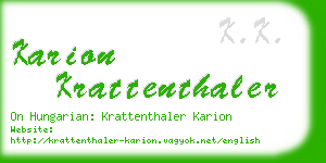 karion krattenthaler business card